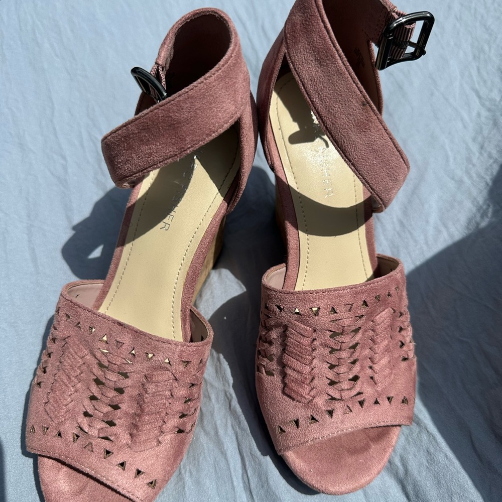 Marc Fisher Pink Heels with Chunky Block Heel
